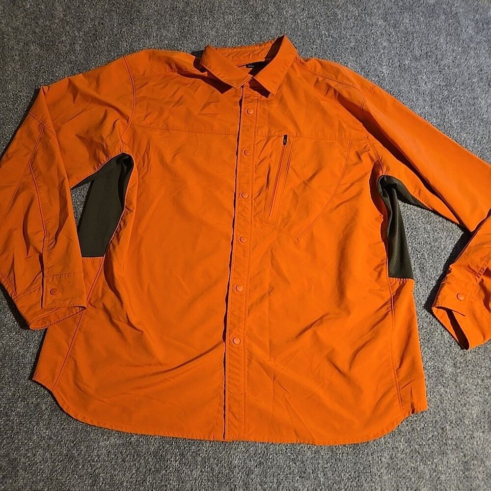 Guide Series Extreme GSX Mens 100% Nylon Outdoors Vented Shirt Size XL Orange